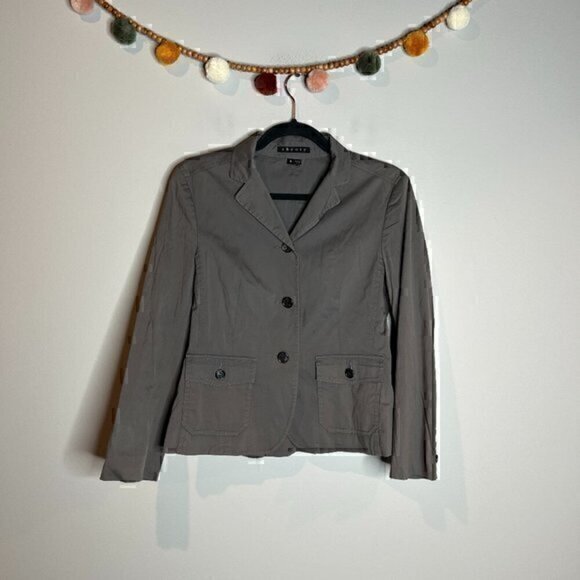 Theory taupe grey pocket blazer jacket - Picture 1 of 5
